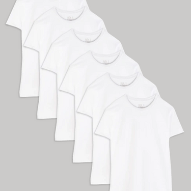 Fruit of the Loom Men's Short Sleeve Crew T-Shirts 6-Pack (White) Size L