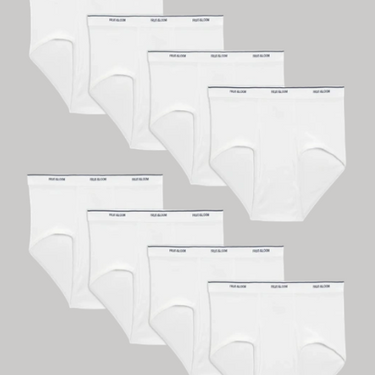 Fruit of the Loom Men's Cotton Briefs 8-Pack (White) Size XXL