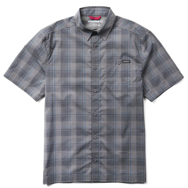 Wolverine Men's Vented Plaid Short Sleeve Work Shirt (Greystone) Size L