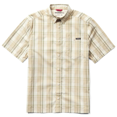 Wolverine Men's Vented Plaid Short Sleeve Work Shirt (Khaki) Size XL