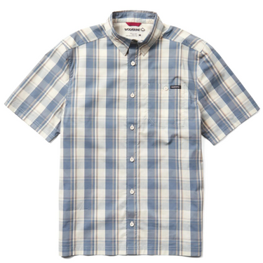 Wolverine Men's Vented Plaid Short Sleeve Work Shirt (Stone) Size XL