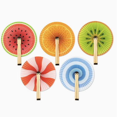 Kikkerland Fruity & Sweet Paper Fans (Assortment, Sold Separately)