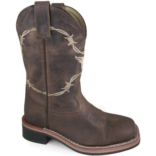 Smoky Mountain Boots Logan Youth Western Boot Square Toe Durable Leather Rubber Sole & Man made lining 7