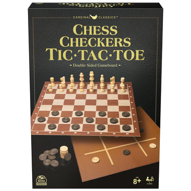 Cardinal Classics Chess, Checkers, and Tic Tac Toe Set