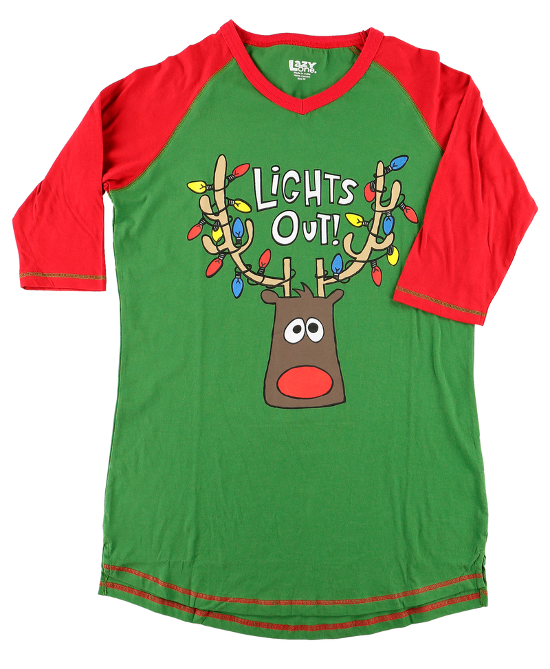 Load image into Gallery viewer, Lights Out! Women&#39;s Reindeer Tall Tee 2XL
