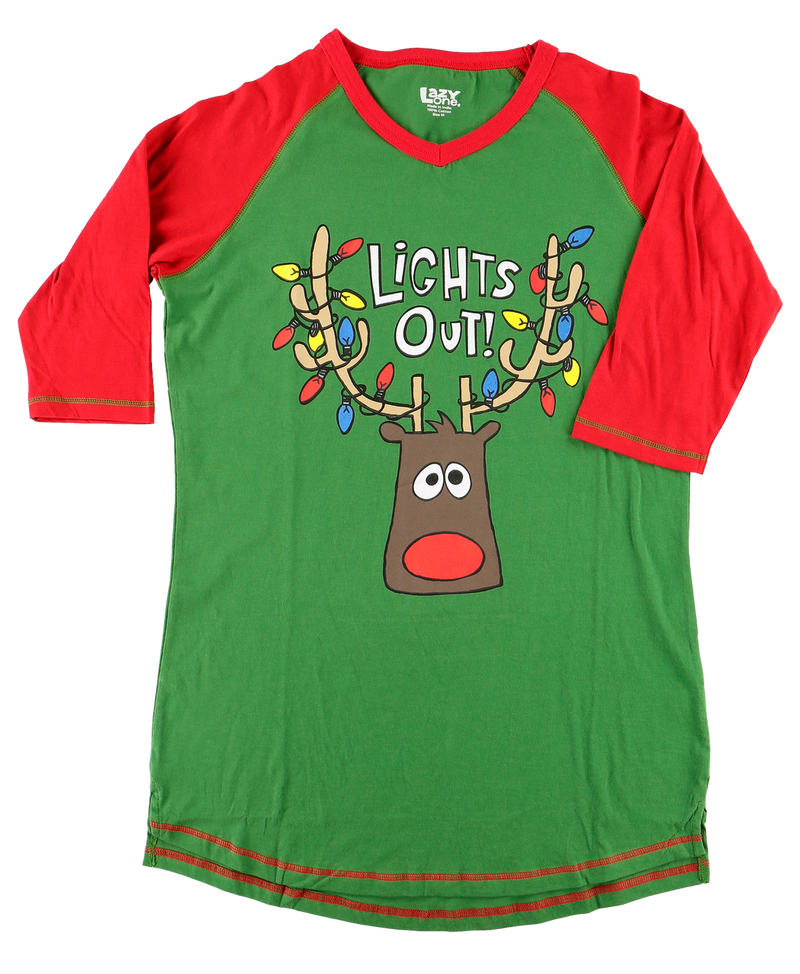 Load image into Gallery viewer, Lights Out! Women&#39;s Reindeer Tall Tee Medium

