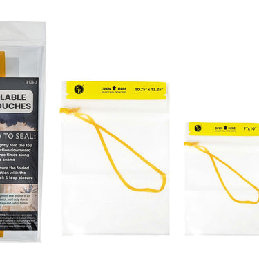 3-Piece Resealable Waterproof Pouch set with Hook and Loop Closure