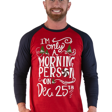 Lazy One Candy Cane Men's Long Sleeve PJ Tee Size XL