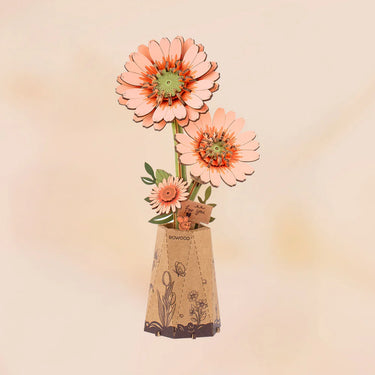 Rowoode Gerbera Daisy DIY Flower 3D Wooden Puzzle