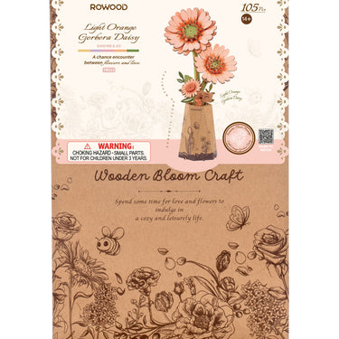 Rowoode Gerbera Daisy DIY Flower 3D Wooden Puzzle