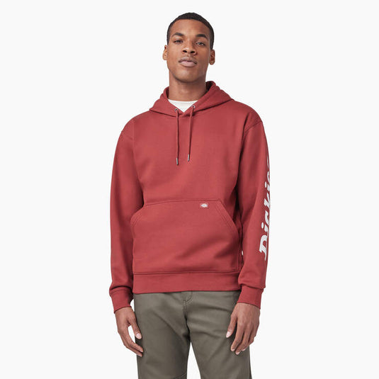 Dickies Water Repellent Sleeve Logo Hoodie (Fired Brick) Size
