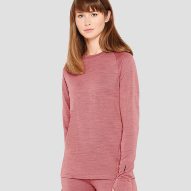 Women's Midweight Ultra Merino Wool Thermal Scoop Shirt XL Dusty Berry