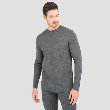 Men's Midweight Ultra Merino Wool Baselayer Crew Top 2XL Charcoal Heather