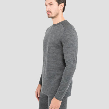 Men's Midweight Ultra Merino Wool Baselayer Crew Top 2XL Charcoal Heather