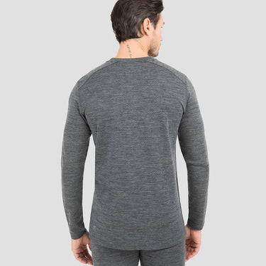 Men's Midweight Ultra Merino Wool Baselayer Crew Top 2XL Charcoal Heather