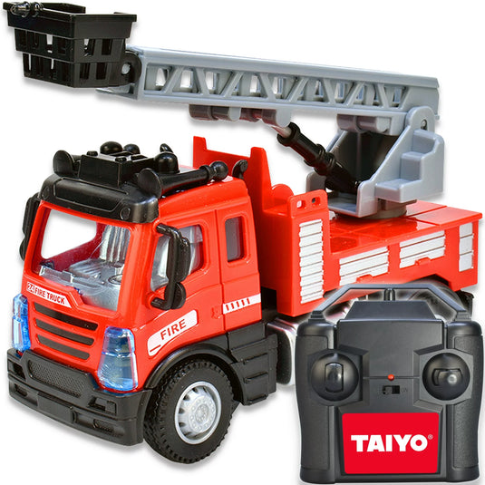 Taiyo RC Fire Truck - 2.4GHz Transmission Frequency, Full Function, Great Performance at Great Price, Great Starter R/C item for Younger Child, Ages 6+, Red