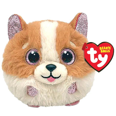 Tanner the Brown and White Dog Beanie Ball