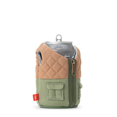 Puffin the Bird Dog Beverage Sleeve (Olive Green/Dry Grass)