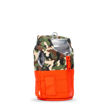 Puffin the Puffy Vest Beverage Sleeve (Puffin Red/Woodsy Camo)