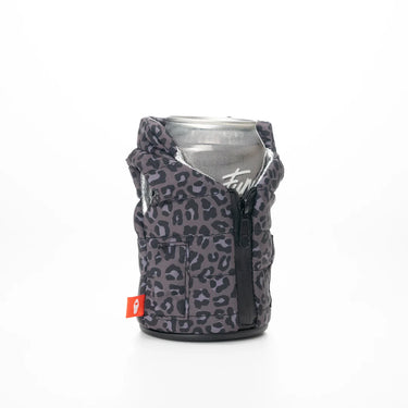 Puffin the Puffy Vest Beverage Sleeve (Black Leopard)