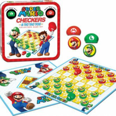 Checkers Super Mario vs Luigi Tic-Tac-Toe Combo Set