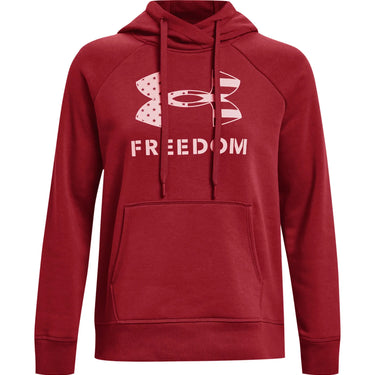 Under Armour Women's Freedom Logo Rival Long-Sleeve Hoodie (Red) Sizes S-XXL