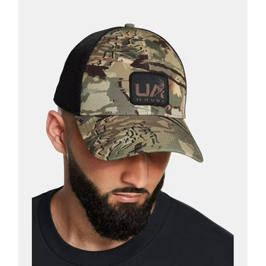 Under Armour Men's UA Hunt Trucker Hat (Forest 2.0 Camo/Black)