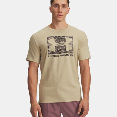 Under Armour ABC Camo Boxed Logo Men's Short Sleeve (Field Khaki/Timberwolf Taupe) Size XL