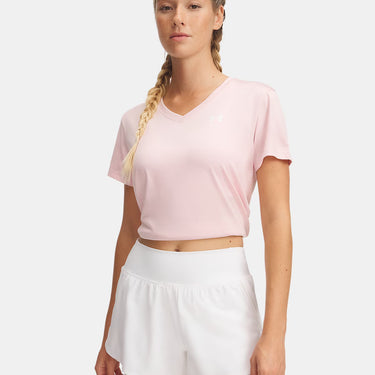 Under Armour UA Tech™ Twist Women's V-Neck Short Sleeve (Prime Pink/White) Size M