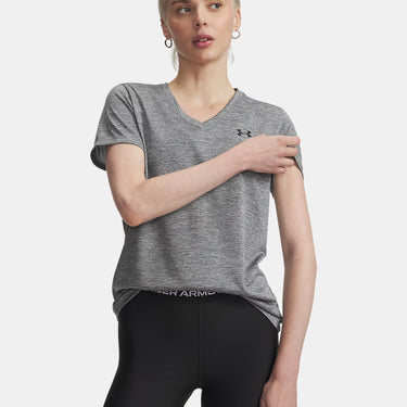 Under Armour UA Tech™ Twist Women's V-Neck Short Sleeve (Clay Green/Black) Size M