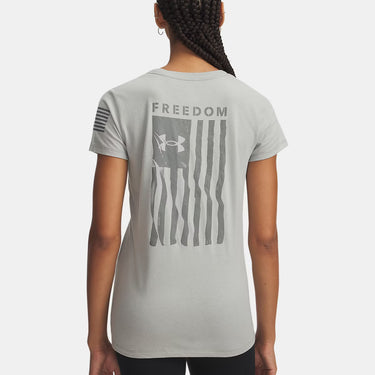 Under Armour Freedom Flag Women's T-Shirt (Titanium/Clay Green) Size L