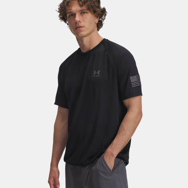 Under Armour Freedom Tech™ Men's Short Sleeve (Black/Castlerock) Size XL
