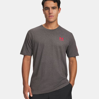 Under Armour Freedom Flag Men's T-Shirt (Charcoal Medium Heather/Red) Size M