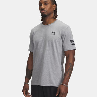 Under Armour UA Freedom Flag Men's T-Shirt (Steel Light Heather/Black) Size L