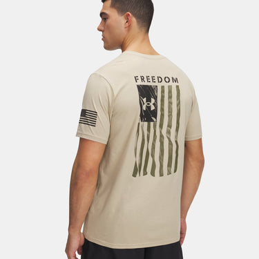 (Review after pricing update)Under Armour Freedom Flag Men's T-Shirt (Desert Sand/Black) Size M