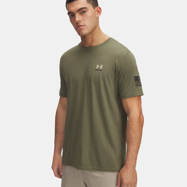 Under Armour Freedom Flag Men's T-Shirt (Marine OD Green/Desert Sand) Size XXL