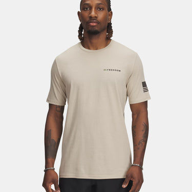 Under Armour UA Freedom Banner Men's T-Shirt (Desert Sand/Black) Size L