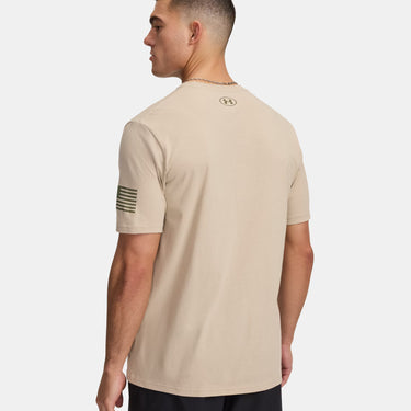 Under Armour UA Freedom Logo Men's T-Shirt (Desert Sand/Marine OD Green) Size L