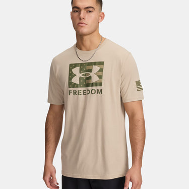 Under Armour UA Freedom Logo Men's T-Shirt (Desert Sand/Marine OD Green) Size L