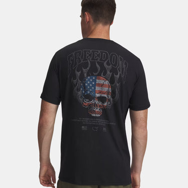 Under Armour Freedom Fire Skull Men's T-Shirt (Black/Red) Size M