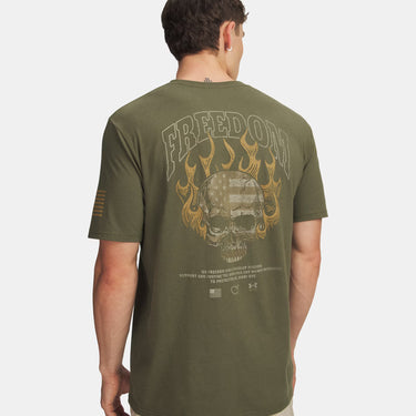 Under Armour Freedom Fire Skull Men's T-Shirt (Marine OD Green) Size XXL