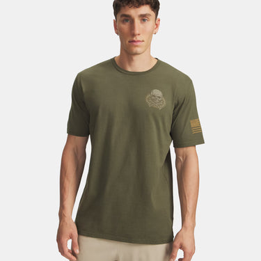 Under Armour Freedom Fire Skull Men's T-Shirt (Marine OD Green) Size XXL