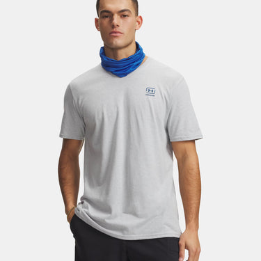 Under Armour Freedom Fish Men's Short Sleeve (Mod Grey/Wham Blue) Size XL