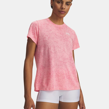 Under Armour UA Tech™ Pixelate Women's Short Sleeve T-Shirt (Super Pink/White) Size XL