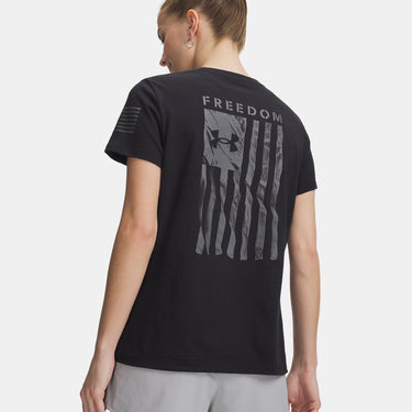 Under Armour Freedom Flag Women's Short Sleeve T-Shirt (Black/Castlerock) Size XL