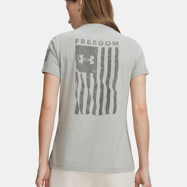 Under Armour Freedom Flag Women's Short Sleeve T-Shirt (Titanium/Clay Green) Size XL