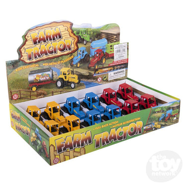 3.75" Die-Cast Pull Back Farm Tractors (Sold Separately)