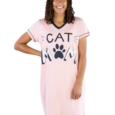 Cat Mom Women's V-neck Nightshirt L/XL