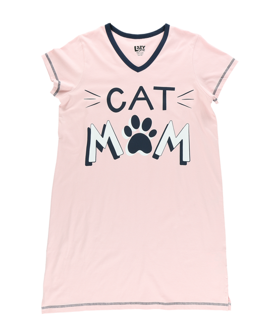 Cat Mom Women's V-neck Nightshirt L/XL