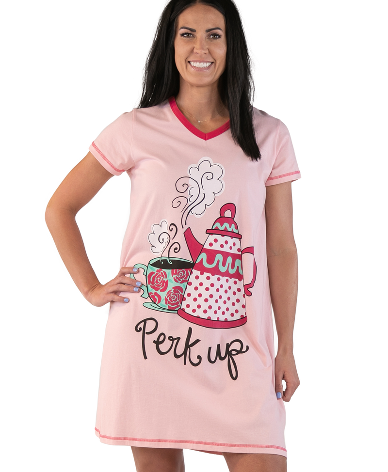 Load image into Gallery viewer, Perk Up Women&#39;s V-Neck Nightshirt L/XL
